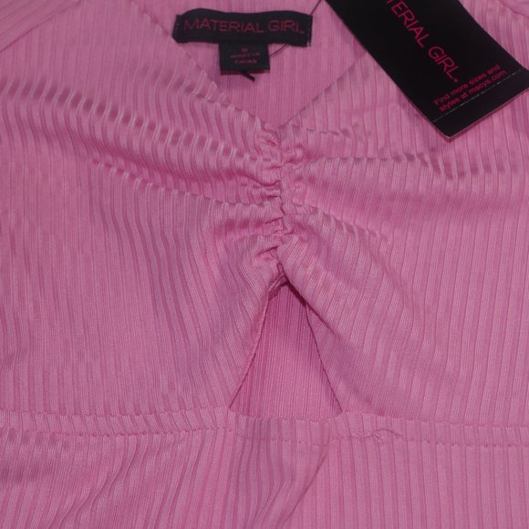 Material Girl Ribbed Ruched Keyhole Bodysuit - Picture 5 of 8